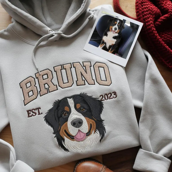 Custom Embroidered Pet Portrait Sweatshirt