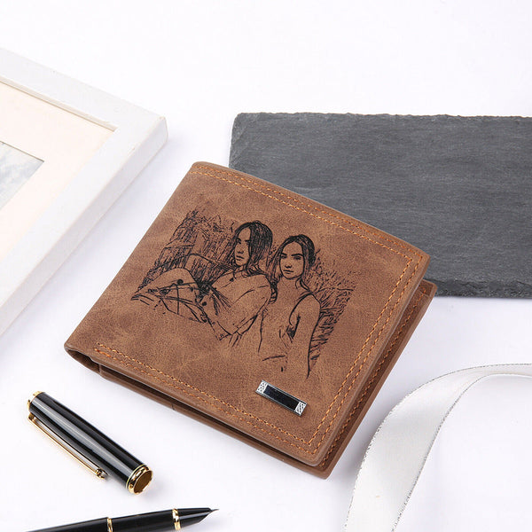 Photo Engraved Wallet Gift for Men